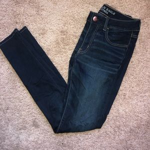 Size 6 LONG American Eagle Dark Wash Jeans